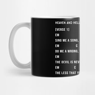 Heaven and Hell Chords Lyrics Mug